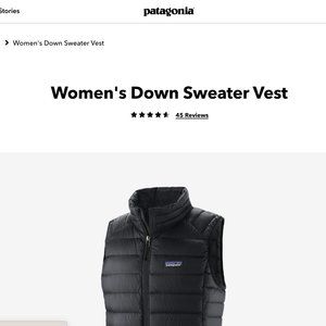Patagonia Down Sweater Vest  - Womens Medium - Like New!